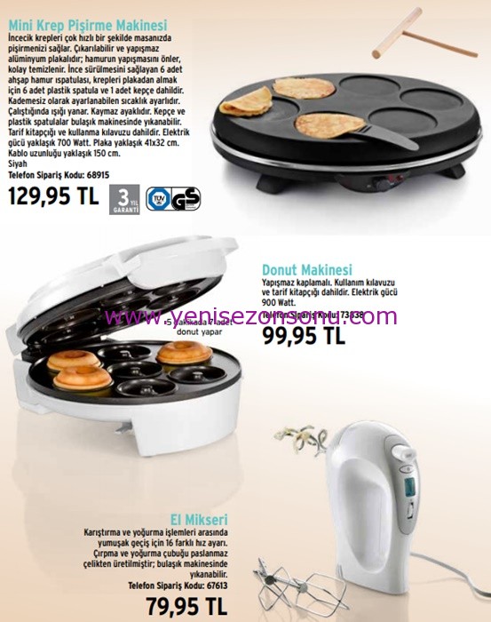 tchibo krep donut makinesi mikser fiyatı fiyatları