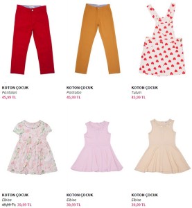 koton çocuk tulum pantolon elbise