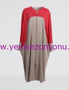 yeni sezon feraceler color block tunik ferace vizon 13609