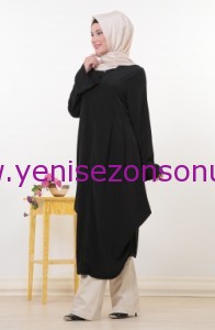 yeni sezon feraceler eftandise bisiklet yakali ferace siyah