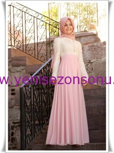 yeni sezon pınar şems 2014 dantelli bayramlık elbise modelleri kapalı giyimi modelleri