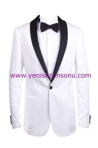 hatemoğlu siyah papyonlu beyaz damat takım elbise
